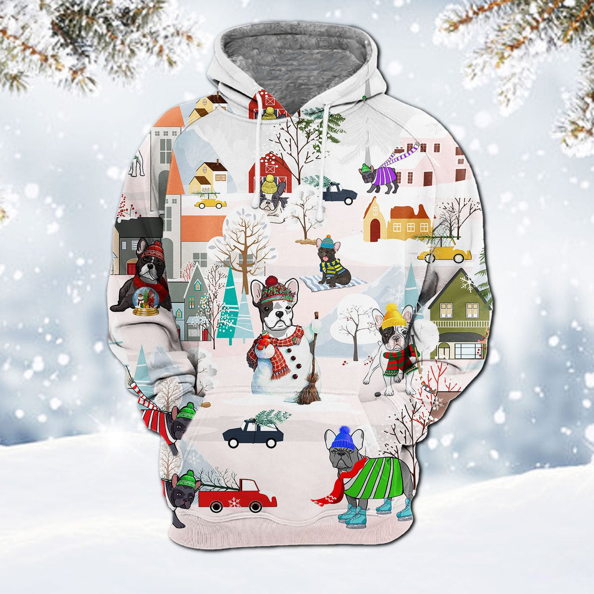 French Bulldog-Winter Holiday Hoodie