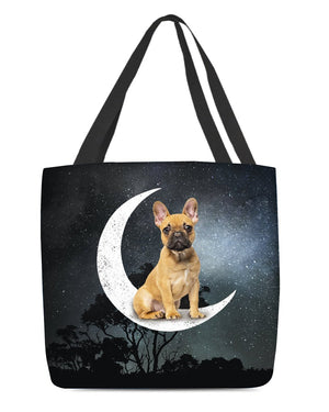 FrenchBulldog1-Sit On The Moon-Cloth Tote Bag