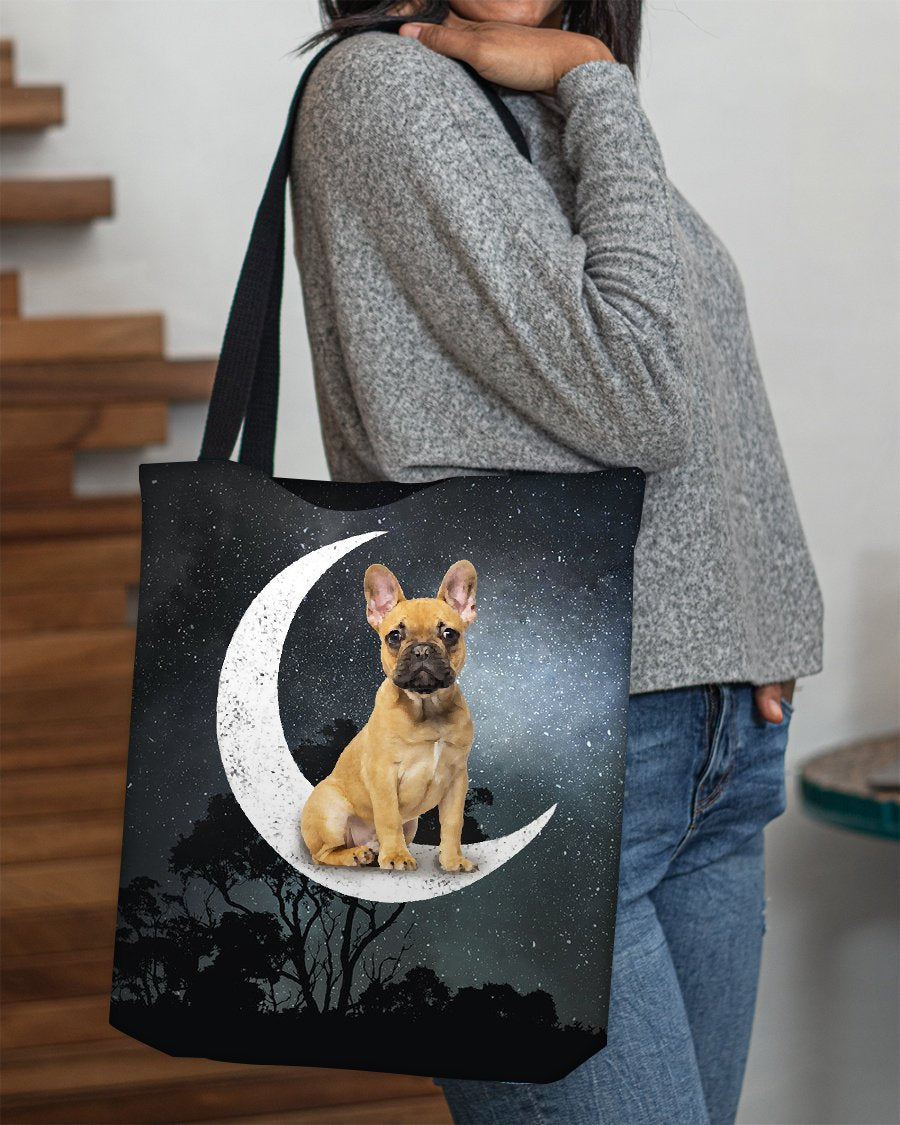 FrenchBulldog1-Sit On The Moon-Cloth Tote Bag