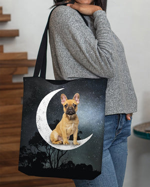 FrenchBulldog1-Sit On The Moon-Cloth Tote Bag