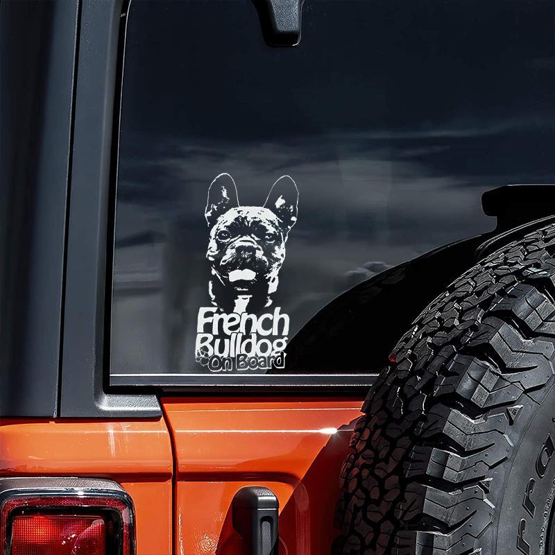 French Bulldog2 on Board-Car Window Sticker-Dog Sign Decal