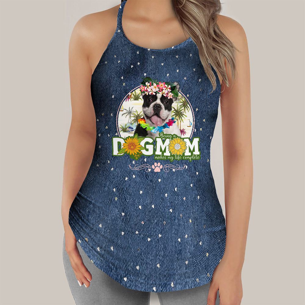 French Bulldog2-Hawaii beach Dog Mom Tank Top