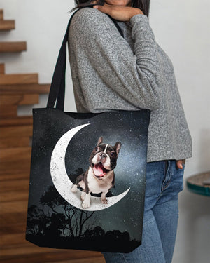 French Bulldog2-Sit On The Moon-Cloth Tote Bag