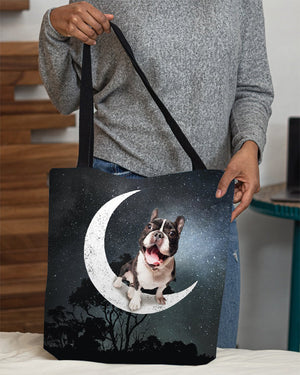 French Bulldog2-Sit On The Moon-Cloth Tote Bag