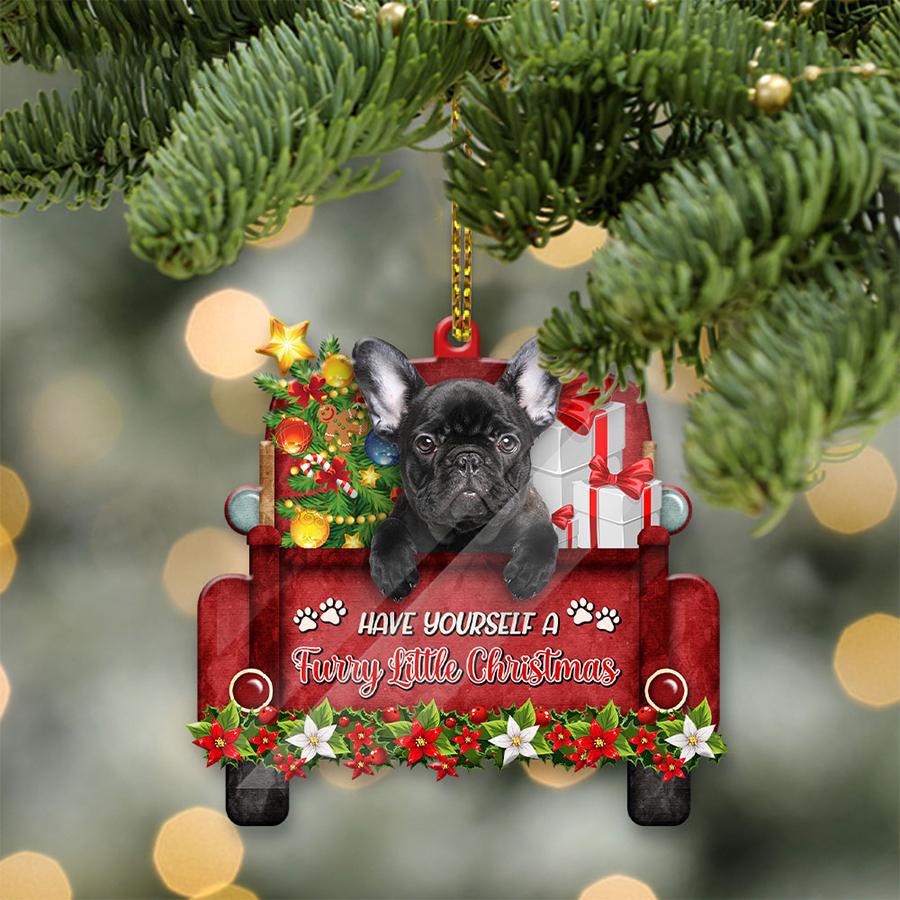 French Bulldog 2 Sit On A Truck-Two Sided Ornament