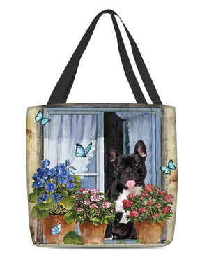 French Bulldog 2 Today I Choose Joy-Cloth Tote Bag