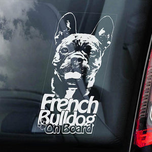 French Bulldog2 on Board-Car Window Sticker-Dog Sign Decal
