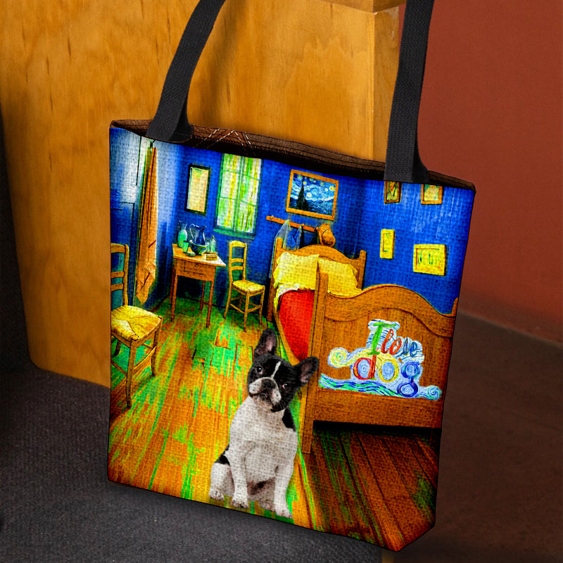 French Bulldog 3 in the bedroom-Cloth Tote Bag