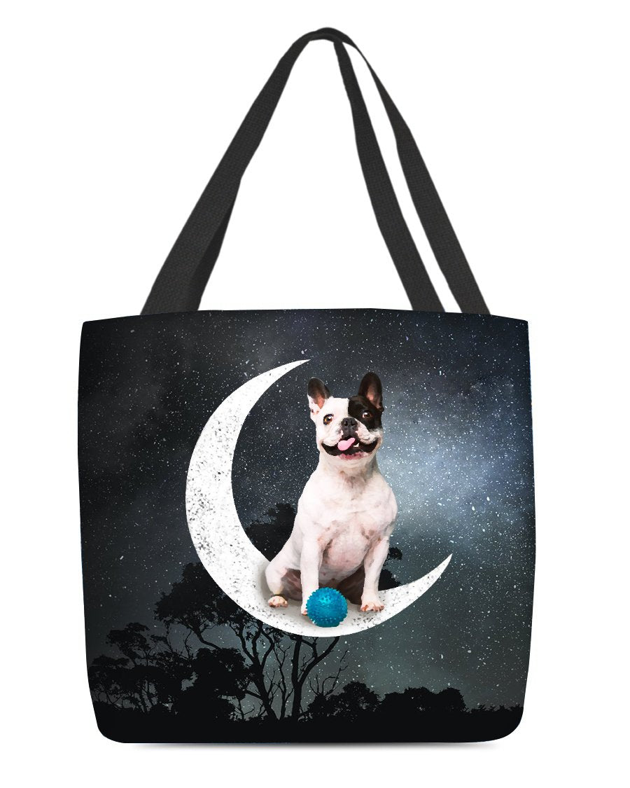 French Bulldog3-Sit On The Moon-Cloth Tote Bag