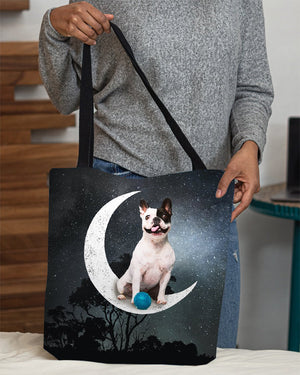 French Bulldog3-Sit On The Moon-Cloth Tote Bag