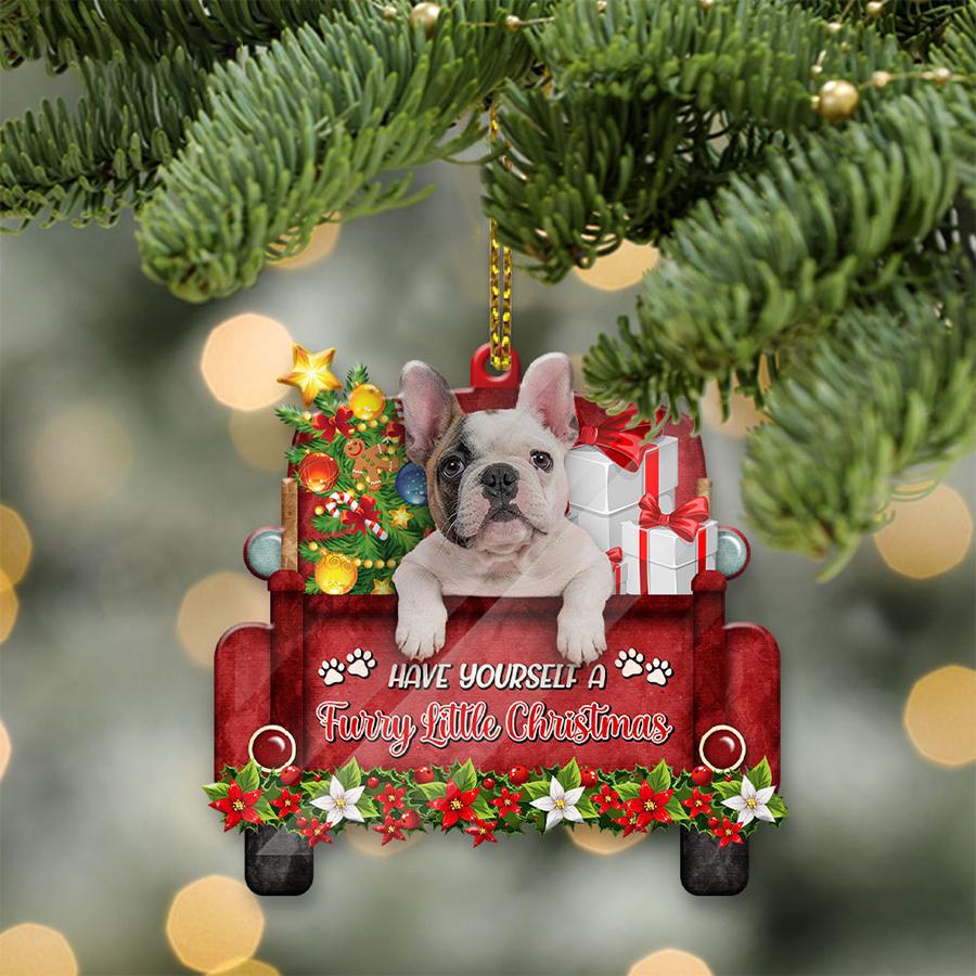 French Bulldog 3 Sit On A Truck-Two Sided Ornament