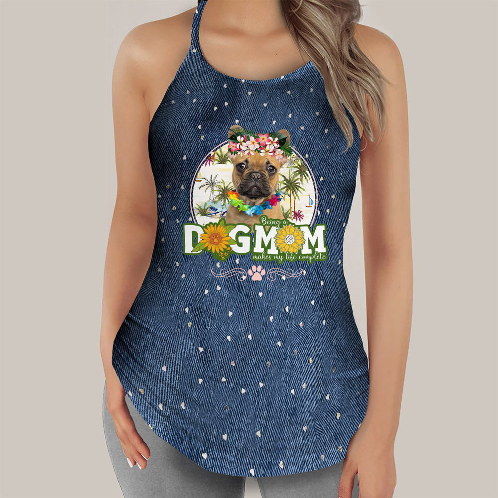 French Bulldog 5-Hawaii beach Dog Mom Tank Top