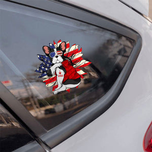 French Bulldog Happy Independence Day Car Sticker