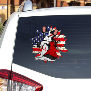 French Bulldog Happy Independence Day Car Sticker