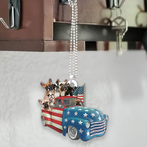 French Bulldog Happy Independence Day Two Sides Ornament