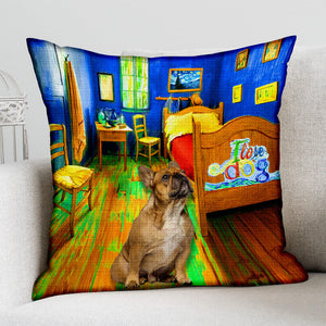 French Bulldog In the Bedroom-Pillow Case