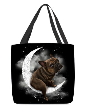 French Bulldog Sit On The Moon With Starts-Cloth Tote Bag