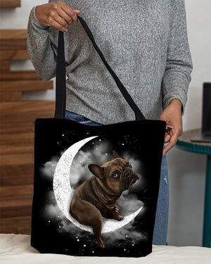 French Bulldog Sit On The Moon With Starts-Cloth Tote Bag