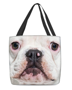 French Bulldog White Face-Cloth Tote Bag