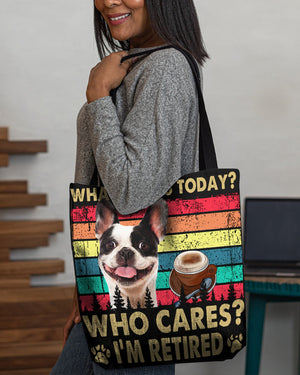 French Bulldog Who Cares-Cloth Tote Bag