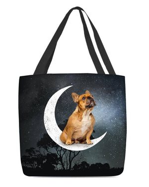 French Bulldog (9)-Sit On The Moon-Cloth Tote Bag