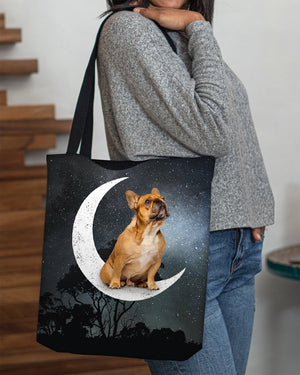 French Bulldog (9)-Sit On The Moon-Cloth Tote Bag