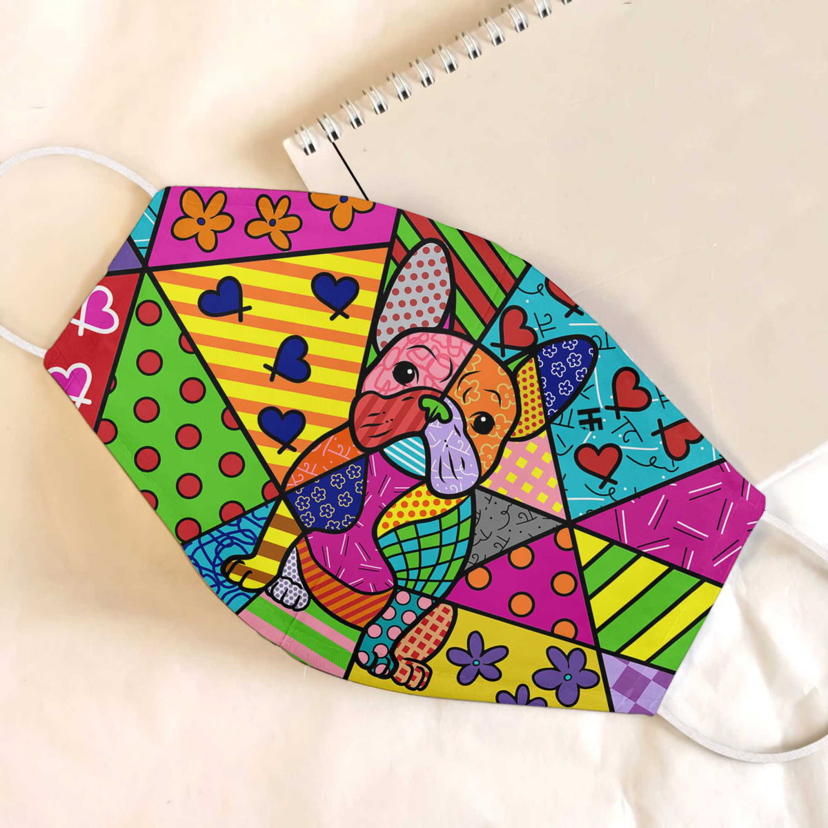 French Bulldog Abstract Pattern EZ30 1703 Face Mask