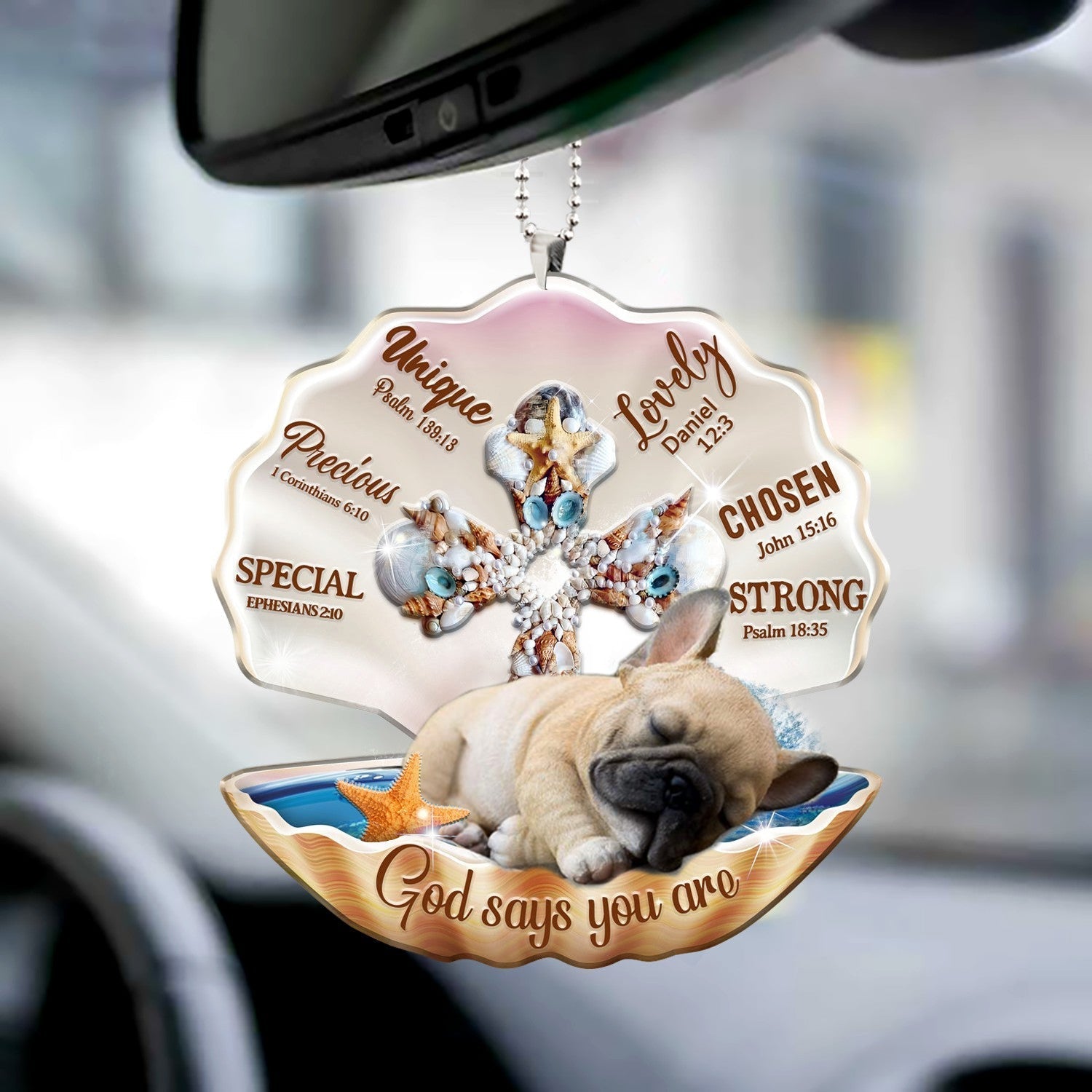 You Are Cross In Seashell-Two sides ornament
