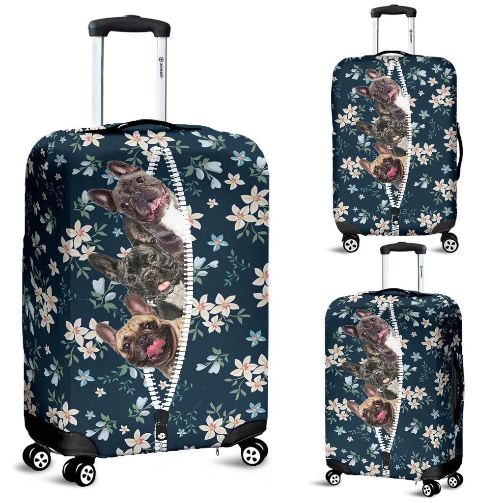 Frenchie-Flowers-Luggage covers