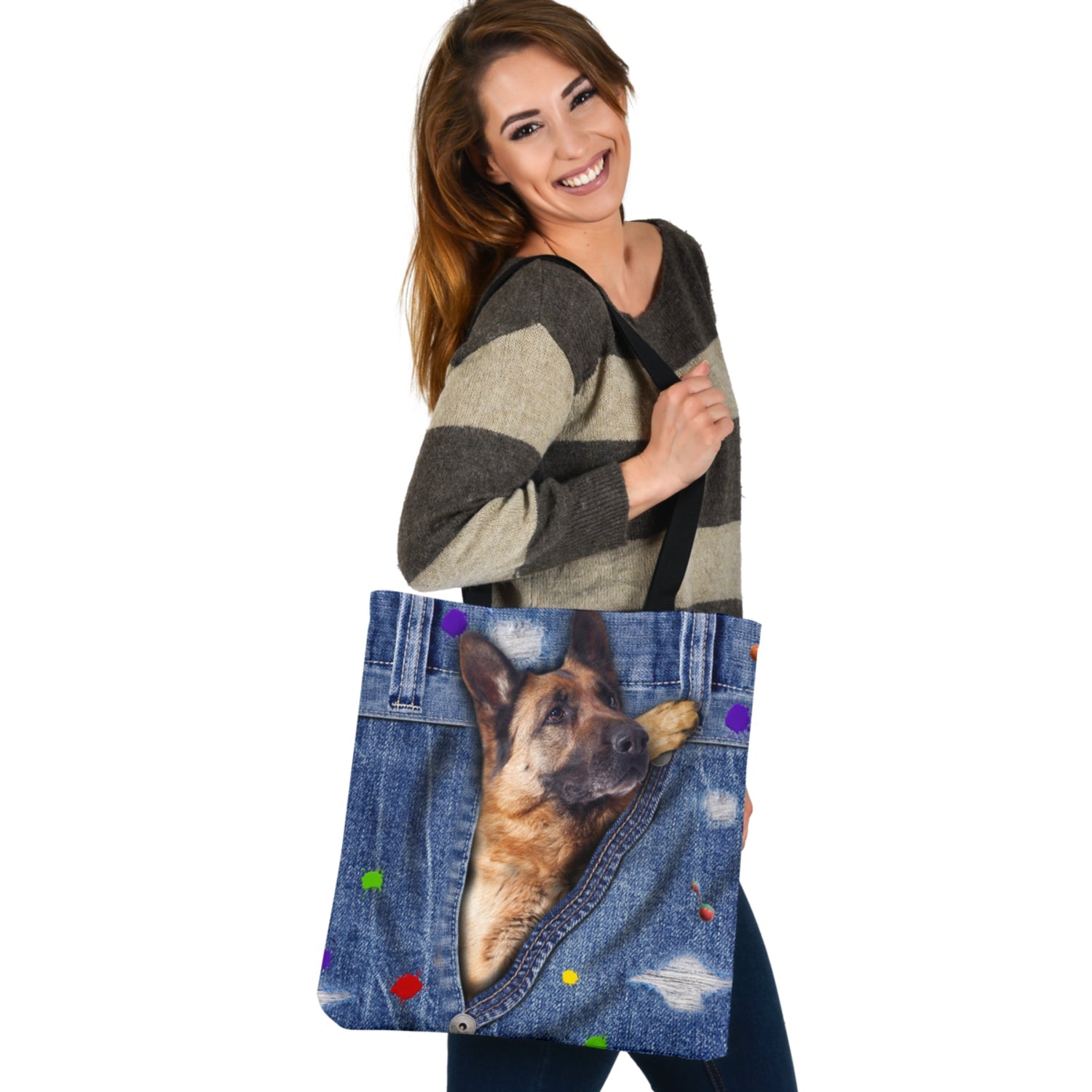 GERMAN SHEPHERD-The Rainbow-Cloth Tote Bag