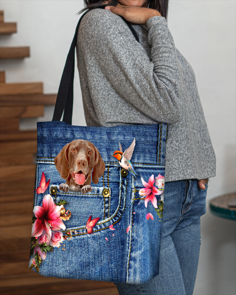 German Shorthaired Pointer-Lily Cloth Tote Bag