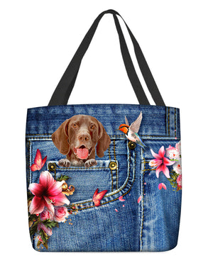 German Shorthaired Pointer-Lily Cloth Tote Bag