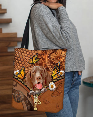 German Shorthaired Pointer Butterfly Daisy Cloth Tote Bag