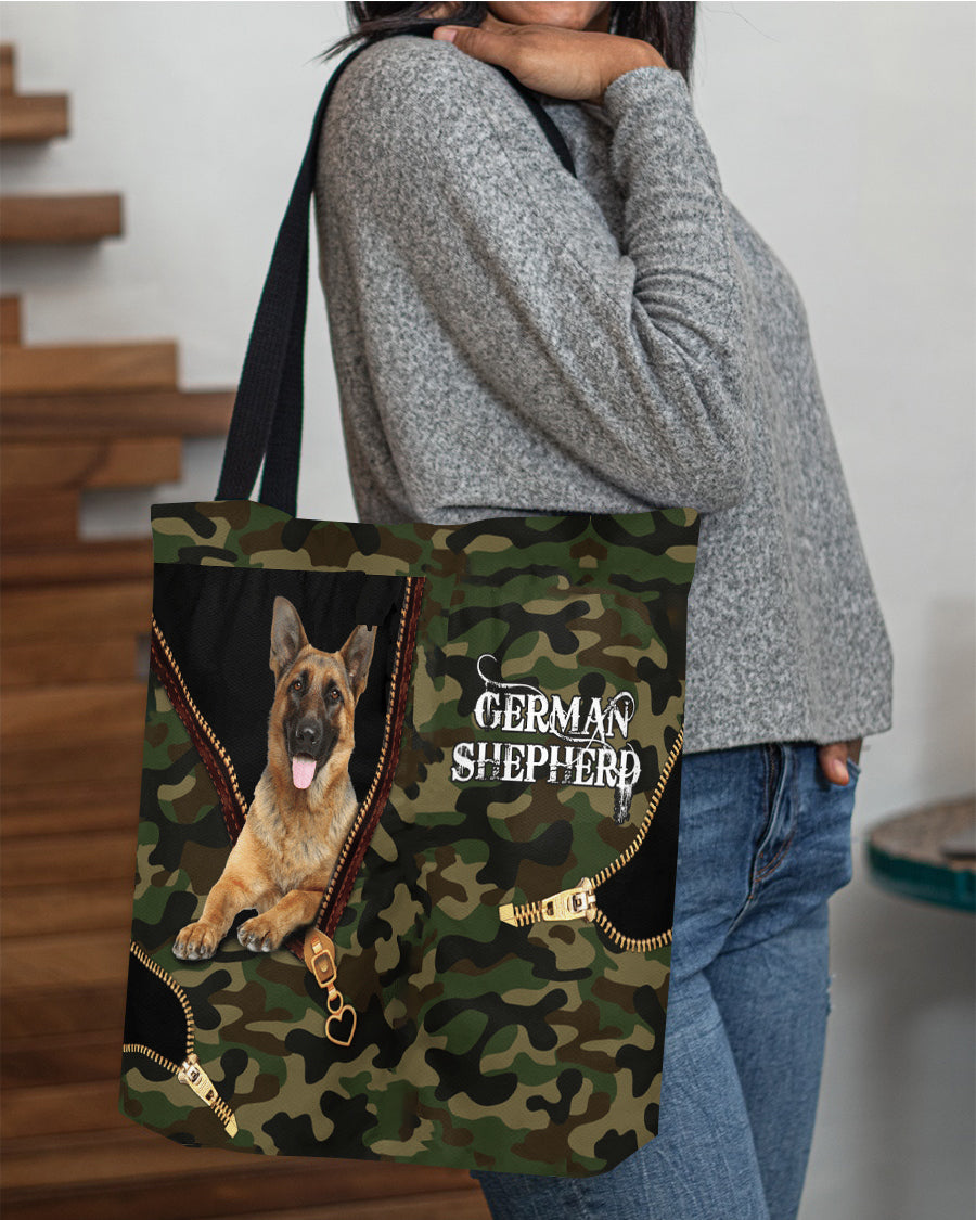 German-Shepard-2 Camo Cloth Tote Bag