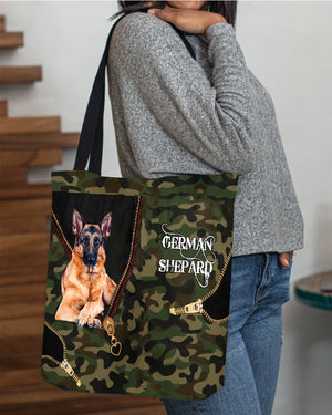 German-Shepard Camo Cloth Tote Bag