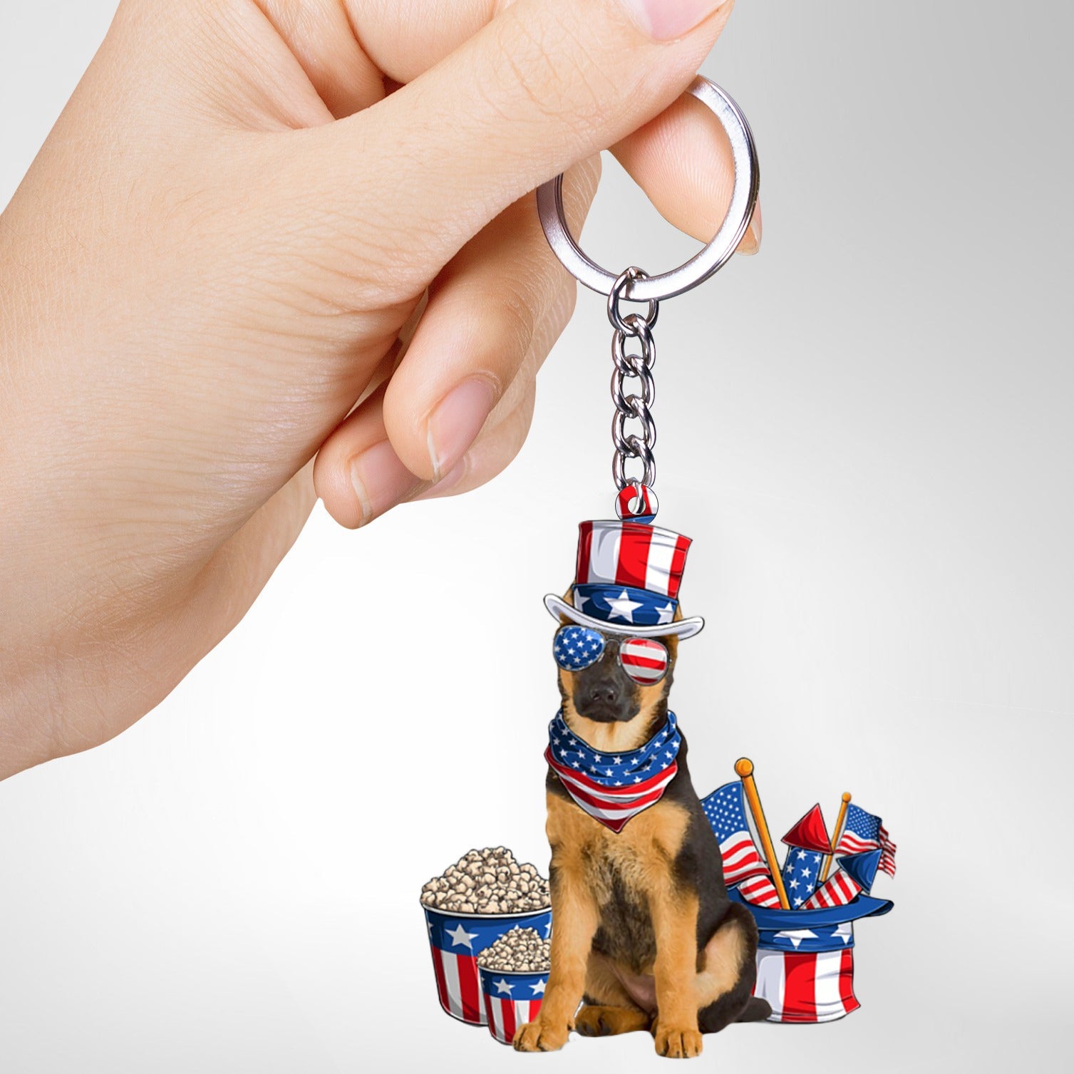 German Shepherd 1-July Stuff Flat Acrylic Keychain