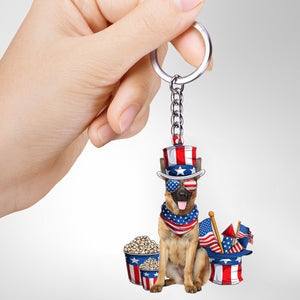 German Shepherd 2-July Stuff Flat Acrylic Keychain