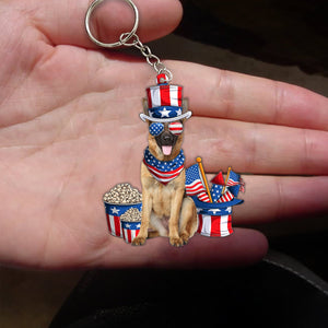 German Shepherd 2-July Stuff Flat Acrylic Keychain