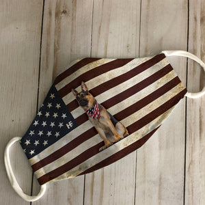German Shepherd American Flag EZ03 1105 Face Mask