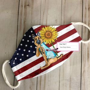 German Shepherd American Flag EZ07 1805 Custom Face Mask