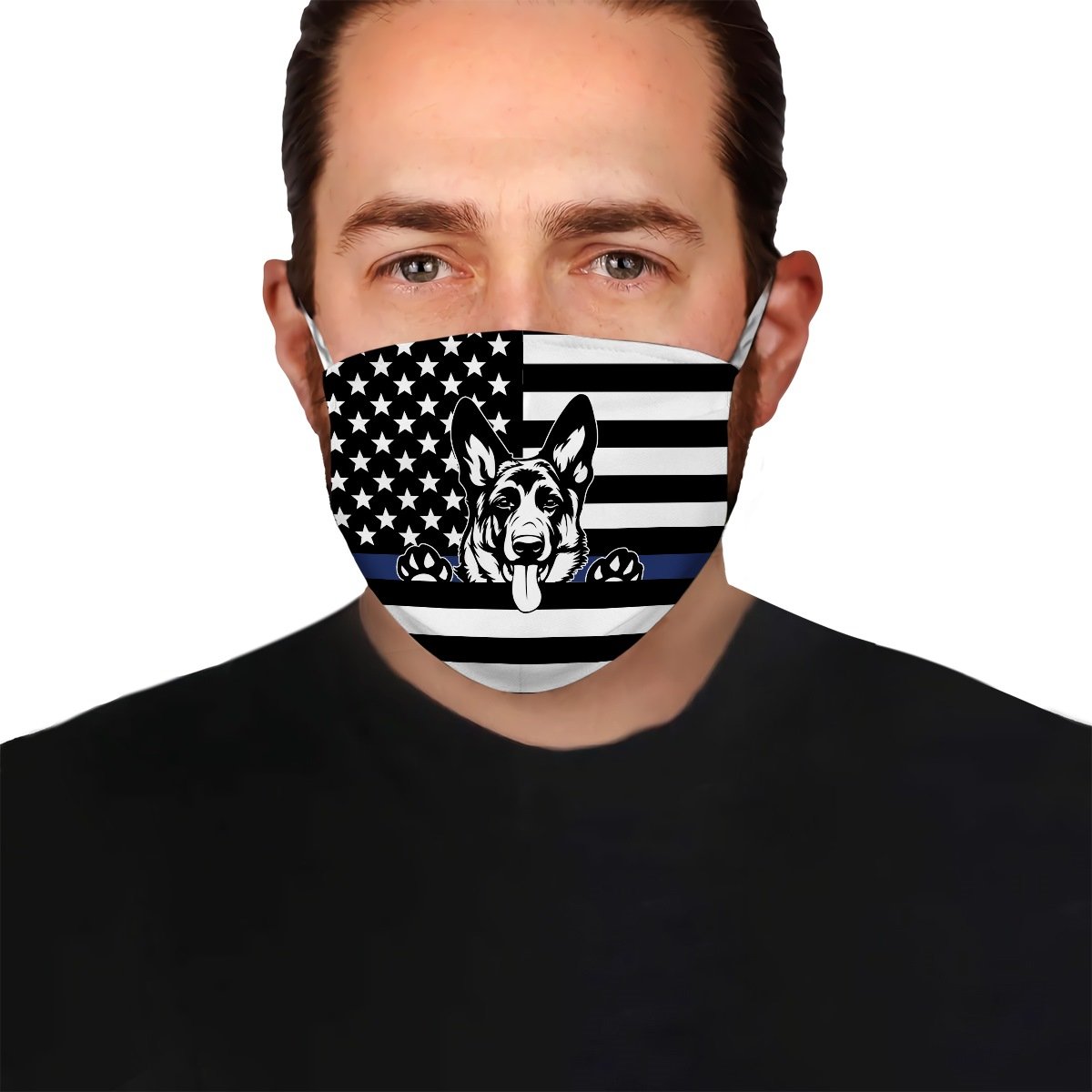 German Shepherd American Flag Police 1 EZ07 1804 Face Mask