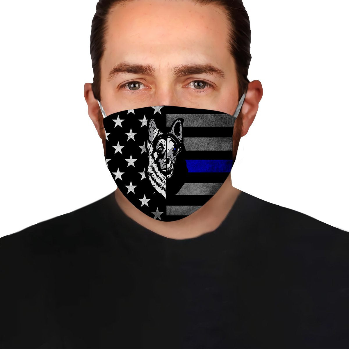 German Shepherd American Flag Police 2 EZ07 1804 Face Mask