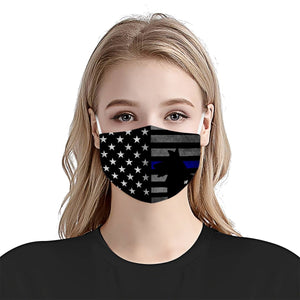 German Shepherd American Flag Police 3 EZ07 2004 Face Mask