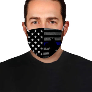 German Shepherd American Flag Police 3 EZ07 2004 Face Mask