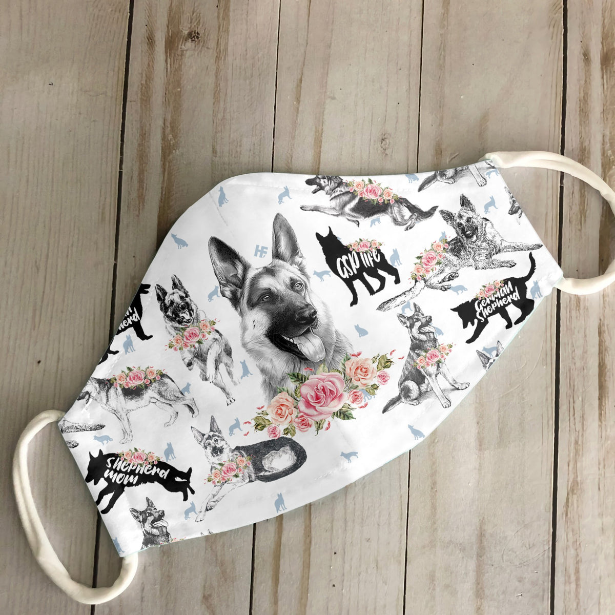 German Shepherd Floral Vintage EZ07 3006 Face Mask