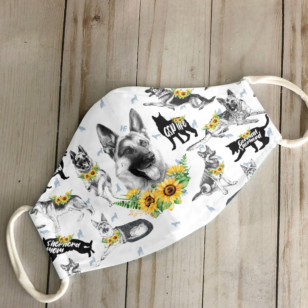 German Shepherd Sunflower EZ07 3006 Face Mask