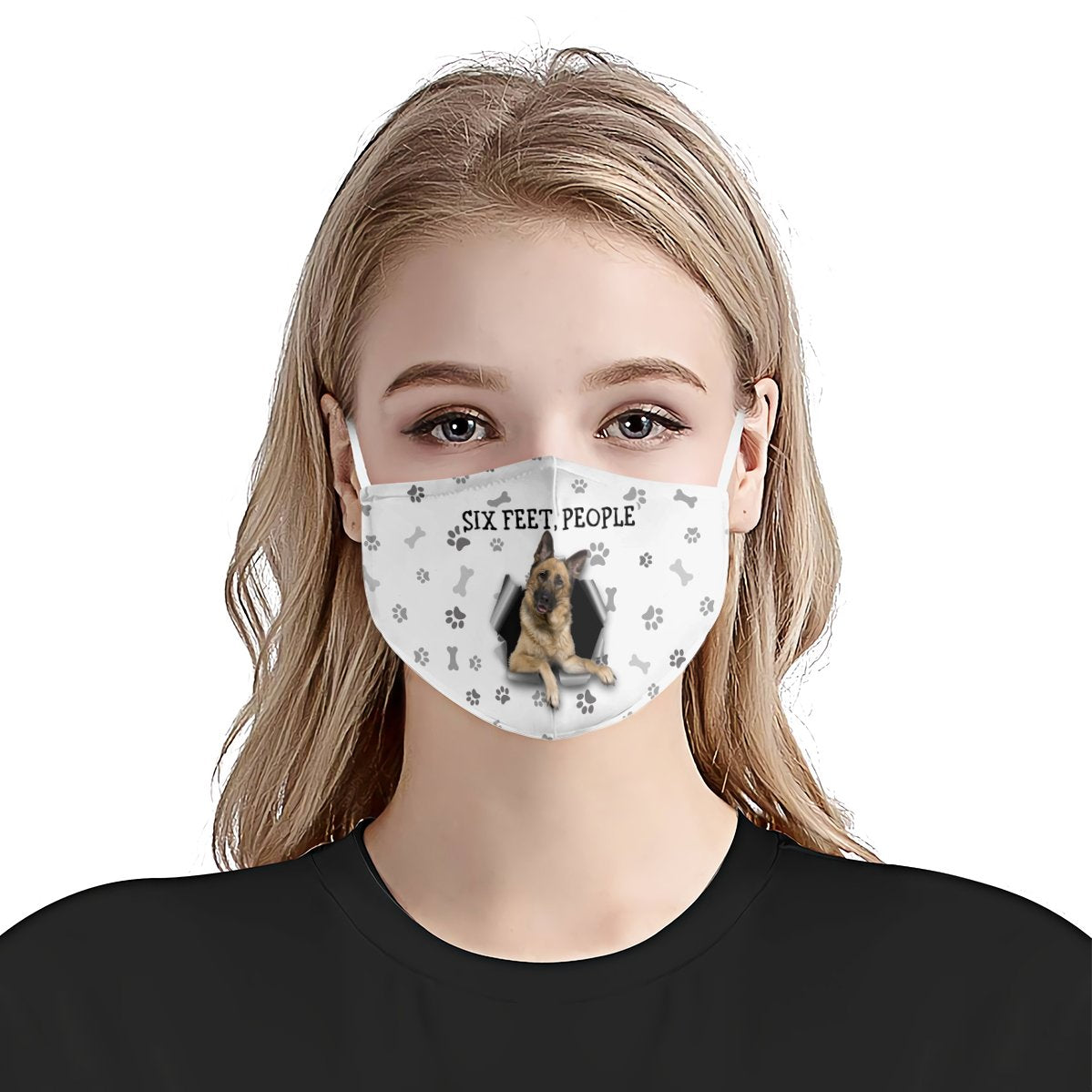 German Shepherd Six Feet People EZ16 2207 Face Mask