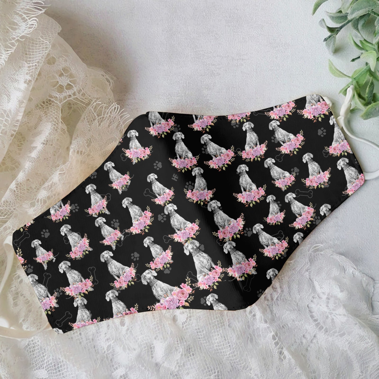 Premium German Shorthair Pink Floral EZ09 0807 Face Mask