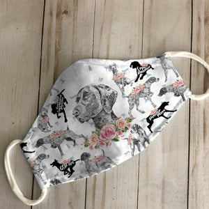 German Shorthaired Pointer Floral Vintage EZ07 2606 Face Mask