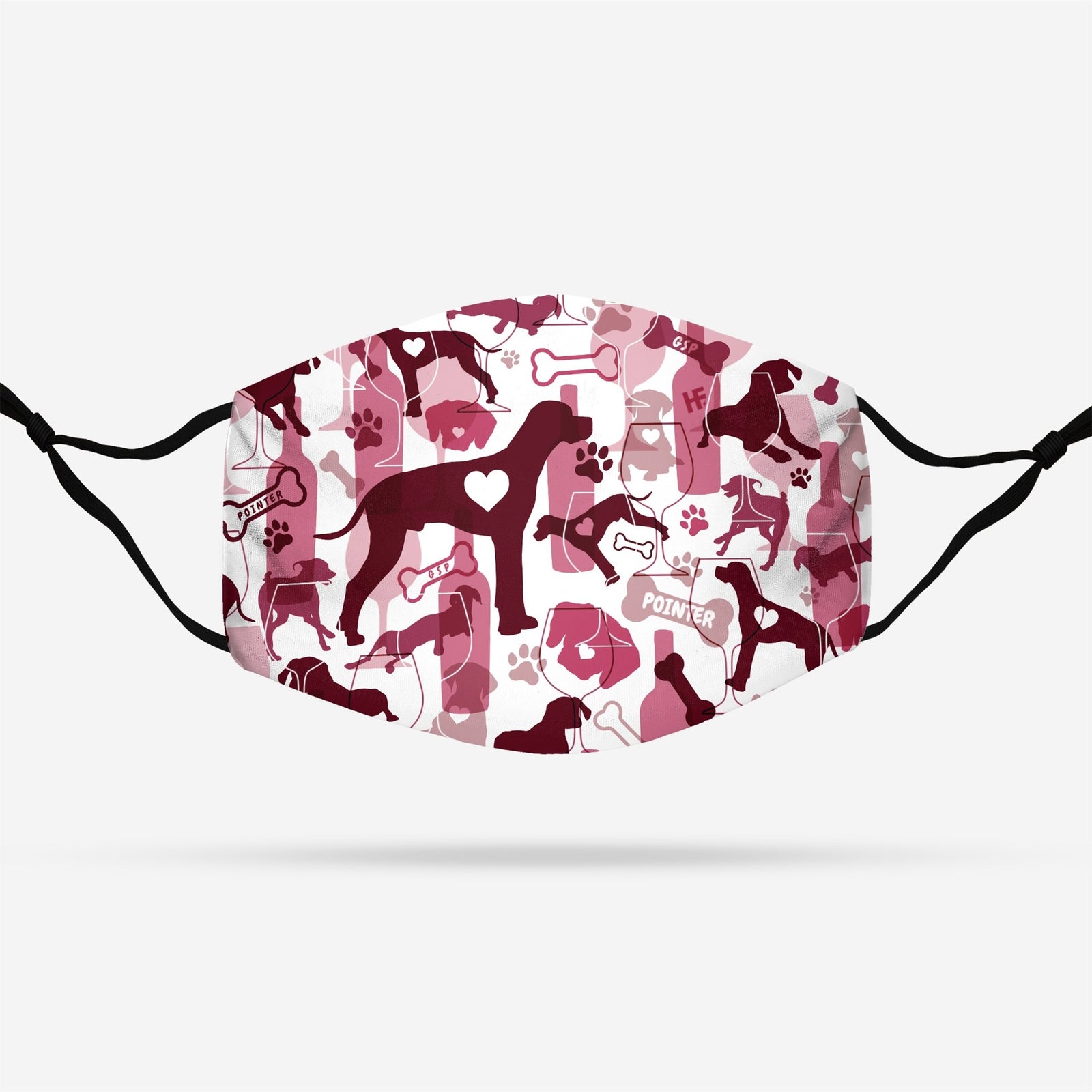 German Shorthaired Pointer &amp; Wine EZ07 1108 Face Mask